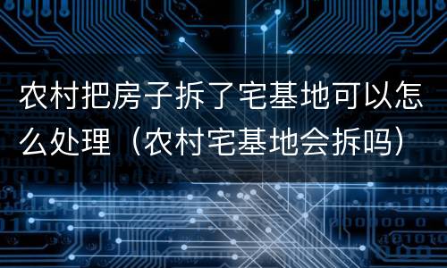 农村把房子拆了宅基地可以怎么处理（农村宅基地会拆吗）