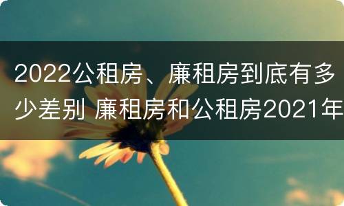 2022公租房、廉租房到底有多少差别 廉租房和公租房2021年最新通知