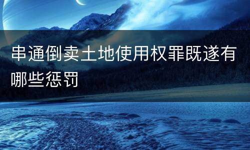 串通倒卖土地使用权罪既遂有哪些惩罚