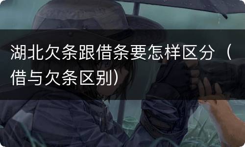 湖北欠条跟借条要怎样区分（借与欠条区别）