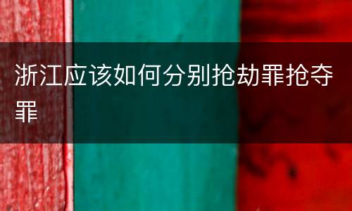 浙江应该如何分别抢劫罪抢夺罪