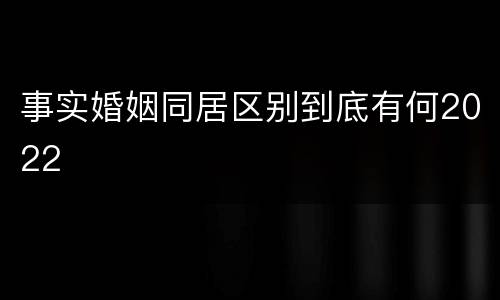 事实婚姻同居区别到底有何2022