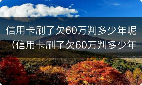 信用卡刷了欠60万判多少年呢（信用卡刷了欠60万判多少年呢怎么查）