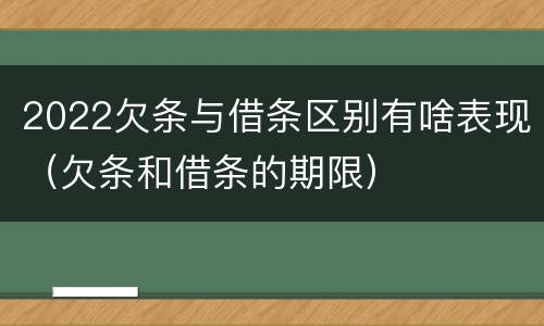 2022欠条与借条区别有啥表现（欠条和借条的期限）