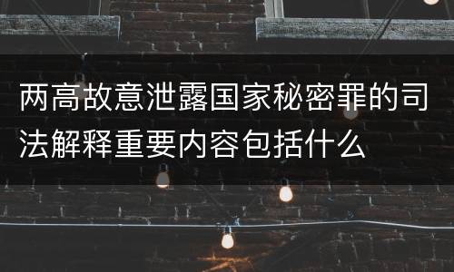 两高故意泄露国家秘密罪的司法解释重要内容包括什么