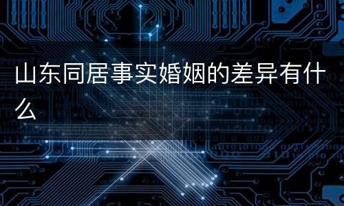 山东同居事实婚姻的差异有什么