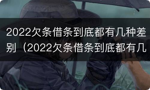 2022欠条借条到底都有几种差别（2022欠条借条到底都有几种差别呢）