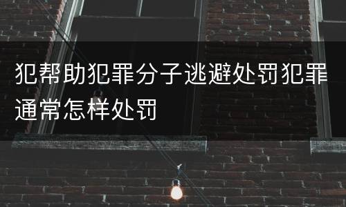 犯帮助犯罪分子逃避处罚犯罪通常怎样处罚