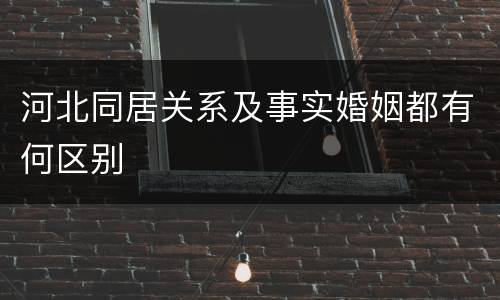 河北同居关系及事实婚姻都有何区别