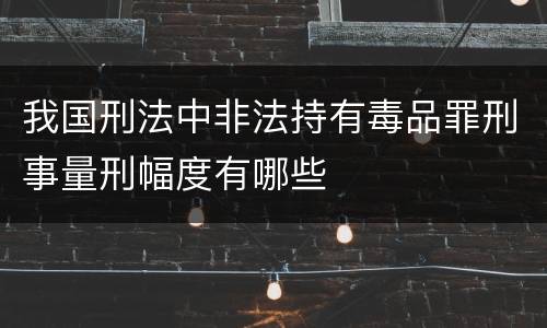 我国刑法中非法持有毒品罪刑事量刑幅度有哪些