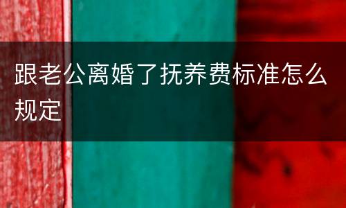 跟老公离婚了抚养费标准怎么规定