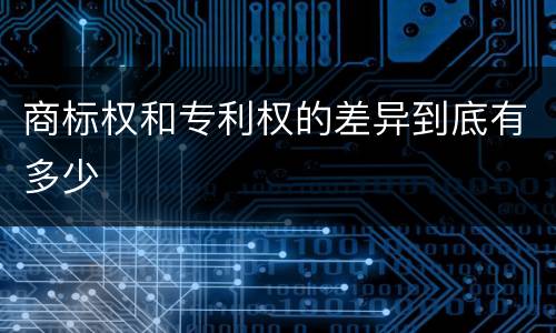 商标权和专利权的差异到底有多少