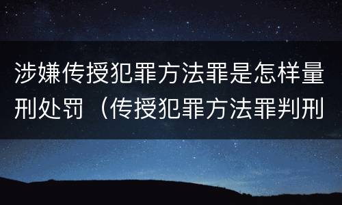 涉嫌传授犯罪方法罪是怎样量刑处罚（传授犯罪方法罪判刑案例）