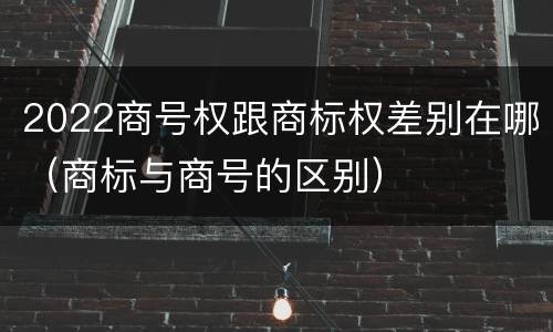 2022商号权跟商标权差别在哪（商标与商号的区别）