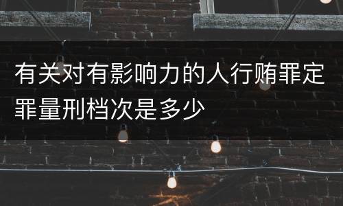 有关对有影响力的人行贿罪定罪量刑档次是多少