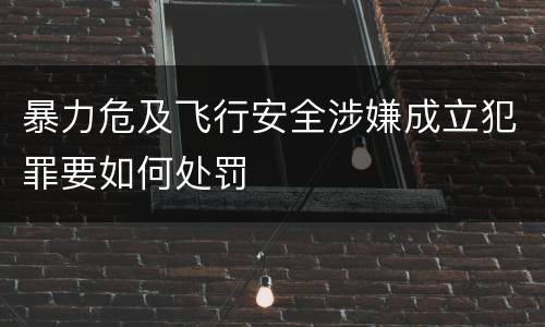 暴力危及飞行安全涉嫌成立犯罪要如何处罚
