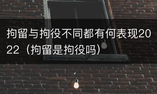 拘留与拘役不同都有何表现2022（拘留是拘役吗）
