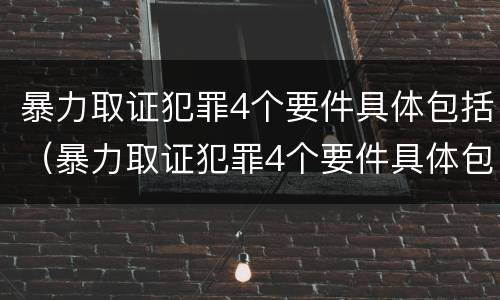 暴力取证犯罪4个要件具体包括（暴力取证犯罪4个要件具体包括）