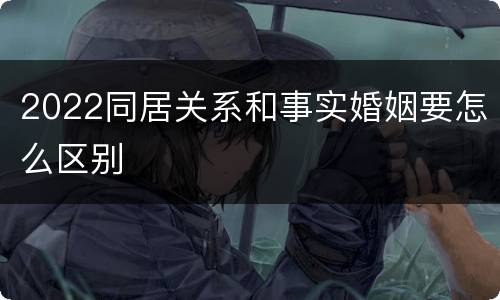 2022同居关系和事实婚姻要怎么区别