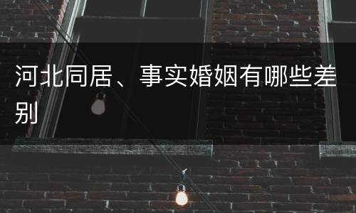 河北同居、事实婚姻有哪些差别