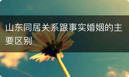 山东同居关系跟事实婚姻的主要区别