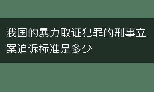 我国的暴力取证犯罪的刑事立案追诉标准是多少