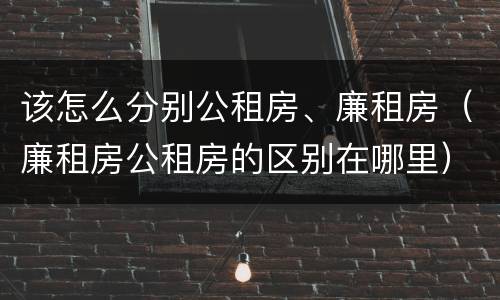 该怎么分别公租房、廉租房（廉租房公租房的区别在哪里）