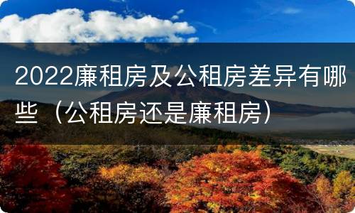 2022廉租房及公租房差异有哪些（公租房还是廉租房）