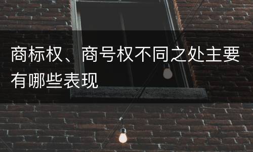 商标权、商号权不同之处主要有哪些表现