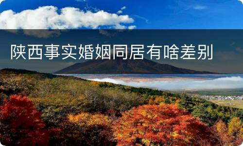 陕西事实婚姻同居有啥差别