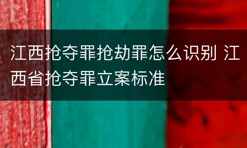 江西抢夺罪抢劫罪怎么识别 江西省抢夺罪立案标准