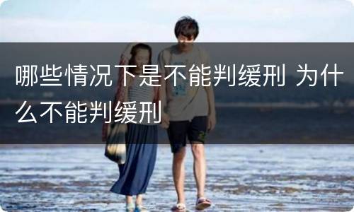 哪些情况下是不能判缓刑 为什么不能判缓刑