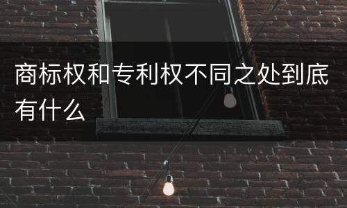 商标权和专利权不同之处到底有什么