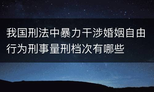 我国刑法中暴力干涉婚姻自由行为刑事量刑档次有哪些
