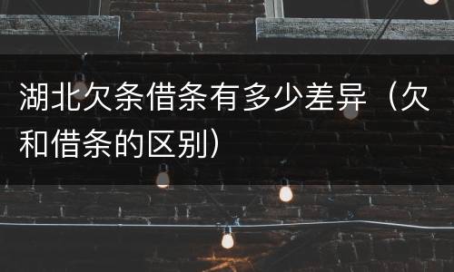 湖北欠条借条有多少差异（欠和借条的区别）