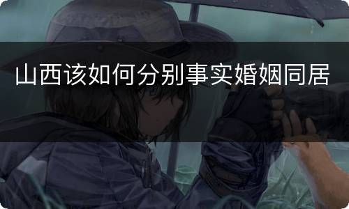 山西该如何分别事实婚姻同居