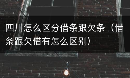 四川怎么区分借条跟欠条（借条跟欠借有怎么区别）