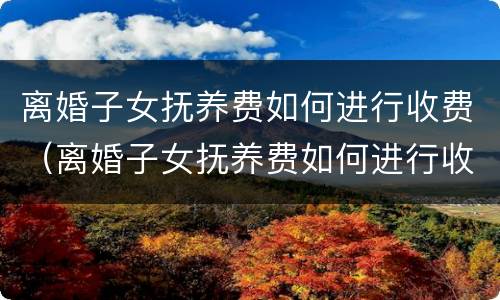 离婚子女抚养费如何进行收费（离婚子女抚养费如何进行收费执行）
