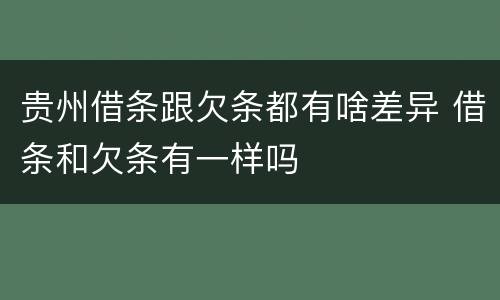 贵州借条跟欠条都有啥差异 借条和欠条有一样吗