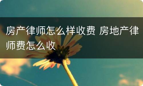 房产律师怎么样收费 房地产律师费怎么收