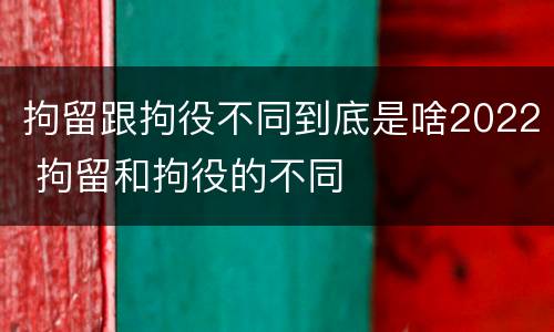 拘留跟拘役不同到底是啥2022 拘留和拘役的不同