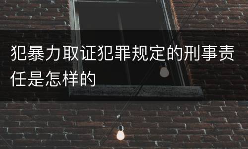 犯暴力取证犯罪规定的刑事责任是怎样的