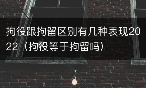 拘役跟拘留区别有几种表现2022（拘役等于拘留吗）