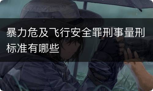暴力危及飞行安全罪刑事量刑标准有哪些