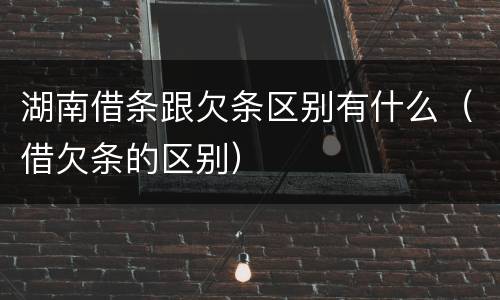 湖南借条跟欠条区别有什么（借欠条的区别）