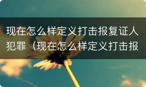 现在怎么样定义打击报复证人犯罪（现在怎么样定义打击报复证人犯罪呢）