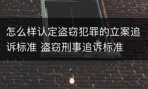 怎么样认定盗窃犯罪的立案追诉标准 盗窃刑事追诉标准