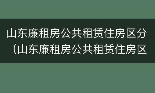 山东廉租房公共租赁住房区分（山东廉租房公共租赁住房区分等级吗）