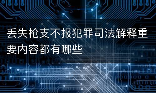丢失枪支不报犯罪司法解释重要内容都有哪些