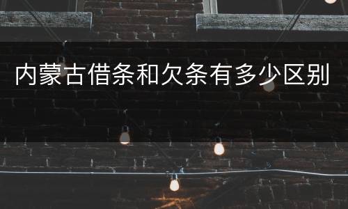 内蒙古借条和欠条有多少区别